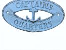 Oval Cast Iron Captains Quarters with Anchor Sign 8"