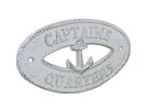Oval Cast Iron Captains Quarters with Anchor Sign 8"