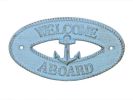 Cast Iron Welcome Aboard with Anchor Sign 8"