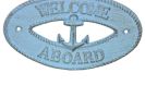 Cast Iron Welcome Aboard with Anchor Sign 8"
