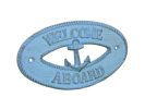 Cast Iron Welcome Aboard with Anchor Sign 8"