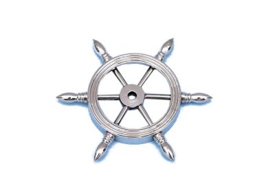 Decorative Ship Wheel Paperweight 4" (Finish: Chrome)