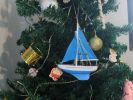 Wooden Sailboat Model Christmas Tree Ornament