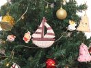Wooden Rustic Decorative Sailboat Christmas Tree Ornament