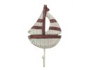 Wooden Rustic Decorative Sailboat with Hook 7"