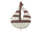 Wooden Rustic Decorative Sailboat with Hook 7"