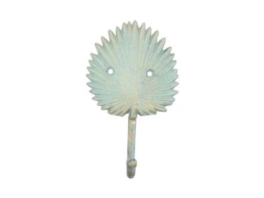 Cast Iron Wall Mounted Decorative Metal Palm Frond Hook 7" (Finish: Seaworn Bronze)