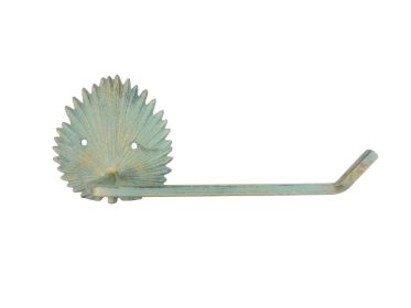 Cast Iron Decorative Palm Frond Metal Bathroom Toilet Paper Holder 10.5" (Finish: Antique Bronze)