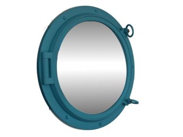 Decorative Ship Porthole Mirror 24" (Finish: Light Blue)