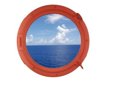 Decorative Ship Porthole Window 24" (Finish: Orange)