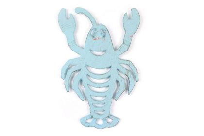 Cast Iron Lobster Trivet 11" (Finish: Rustic Light Blue)