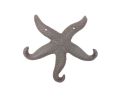 Cast Iron Wall Mounted Decorative Metal Starfish Triple Hook 8"