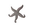 Cast Iron Wall Mounted Decorative Metal Starfish Triple Hook 8"