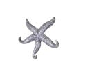 Cast Iron Wall Mounted Decorative Metal Starfish Triple Hook 8"