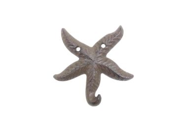 Cast Iron Wall Mounted Decorative Metal Starfish Hook 4' (Finish: Cast Iron)