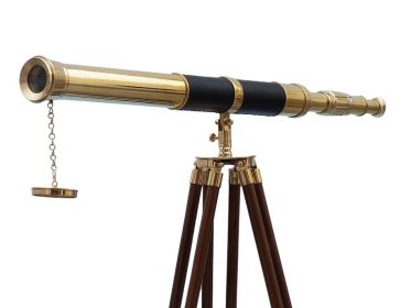 Admirals Floor Standing Telescope 60" (Finish: Brass/Leather)