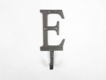 Cast Iron Letter E Alphabet Wall Hook 6" (Finish: Cast Iron)