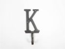 Cast Iron Letter K Alphabet Wall Hook 6"