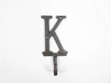 Cast Iron Letter K Alphabet Wall Hook 6" (Finish: Cast Iron)