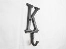 Cast Iron Letter K Alphabet Wall Hook 6"