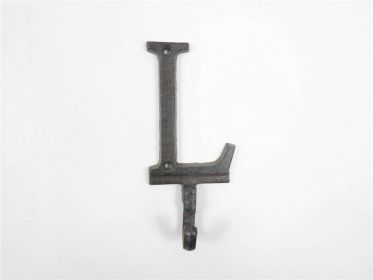 Cast Iron Letter L Alphabet Wall Hook 6" (Finish: Cast Iron)
