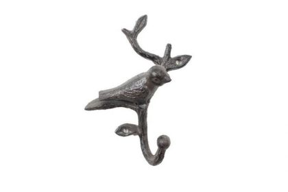 Cast Iron Decorative Bird Hook 6" (Finish: Cast Iron)