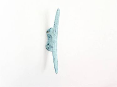 Cast Iron Cleat Wall Hook 6" (Finish: Dark Blue Whitewashed)