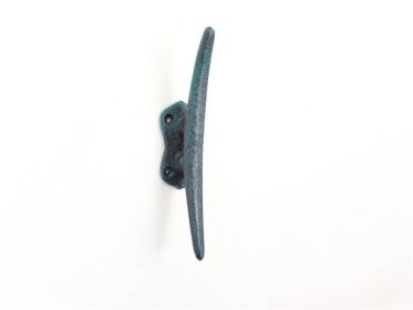 Cast Iron Cleat Wall Hook 6" (Finish: Seaworn Blue)