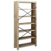 Bookcase 31.5"W x11.8"D Solid Wood Acacia [6-Tier 66.9"H/7-Tier 78.7"H]