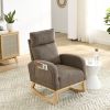 [Video] Welike 27.6"W Modern Accent High Backrest Living Room Lounge Arm Rocking Chair, Two Side Pocket