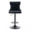 A&A Furniture Modern Swivel Velvet Barstools Adjusatble Seat Height