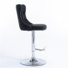 A&A Furniture Modern Swivel Velvet Barstools Adjusatble Seat Height