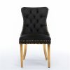 Collection Modern, High-end Tufted Solid Wood Contemporary Velvet Upholstered Dining Chair Nailhead Trim 2-Pcs Set