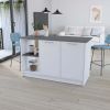 Kitchen Island Padua, Four Open Shelves