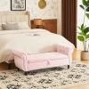 Velvet Multifunctional Storage Rectangular ottoman bench with 1 Pillow