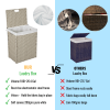 Laundry Hamper With Lid PE Rattan Powder Coating Frame Clothes Hampers with 01 Removable Bags, 100L