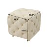 Modern Velvet Upholstered Ottoman, Exquisite Small End Table, Soft Foot Stool,Dressing Makeup Chair, Comfortable Seat for Living Room, Bedroom