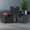 Winsome Wood Tessa Melanie Foldable Woven Fiber Basket Set; Storage Basket