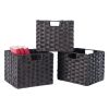 Winsome Wood Tessa Melanie Foldable Woven Fiber Basket Set; Storage Basket