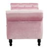 Velvet Multifunctional Storage Rectangular ottoman bench with 1 Pillow