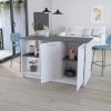 Kitchen Island Padua, Four Open Shelves