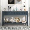 Rustic Entryway Console Table, 60" Long Sofa Table with two Different Size Drawers and Bottom Shelf for Storage