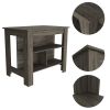 Rockaway 3-Shelf Kitchen Island
