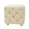 Modern Velvet Upholstered Ottoman, Exquisite Small End Table, Soft Foot Stool,Dressing Makeup Chair, Comfortable Seat for Living Room, Bedroom