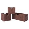 Winsome Wood Tessa Melanie Foldable Woven Fiber Basket Set; Storage Basket