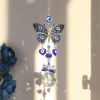 1pc Crystal Sun Catchers, Blue Butterfly Evil Eye Suncatcher Indoor Window With Prism Ball