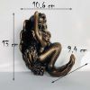 Resin Lifelike Mermaid Sculpture Statue Mounted Towel Key Coat Wall Art Hanging Hook for Bathroom Bedroom Home Office