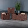 Winsome Wood Tessa Melanie Foldable Woven Fiber Basket Set; Storage Basket