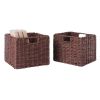 Winsome Wood Tessa Melanie Foldable Woven Fiber Basket Set; Storage Basket