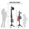 Entryway Adjustable Free Standing Wooden Coat Rack Brown